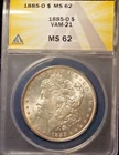 1885-O   MORGAN DOLLAR   *BRIGHT WHITE LUSTER*   MS-62   VAM-21