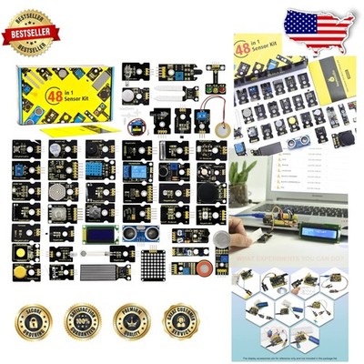48-in-1 Arduino Sensor Kit: LCD, Relay, Servo, Motion, Gas, Beginner