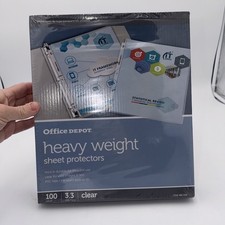 Office Depot Heavyweight Sheet Protectors 8 1/2" x 11" Clear 3.3mil 100Pk New