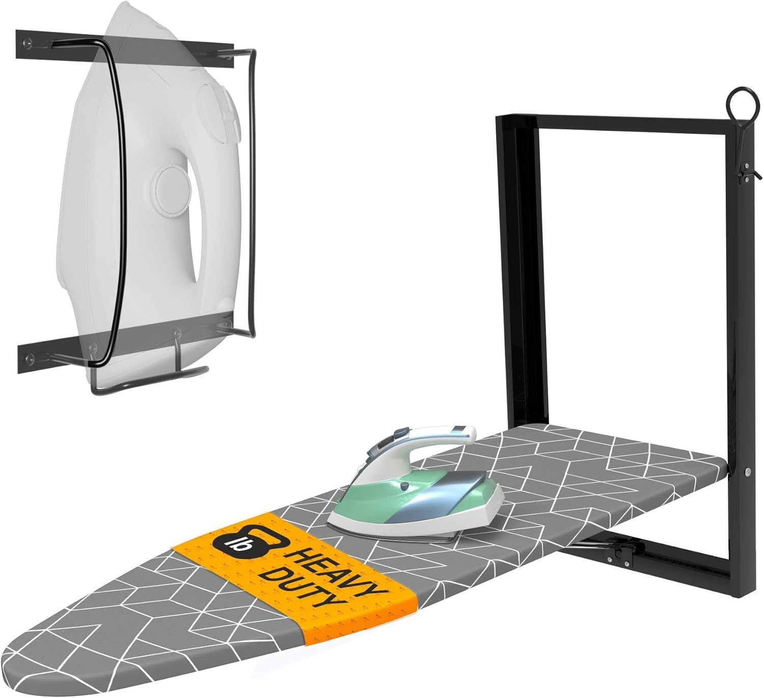 Ing Board With Iron Holder, 36.2" X 12.2" Compact Mount Fold