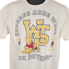 Winnie The Pooh T Shirt Mens Size Large White Hundred Acre Wood Disney