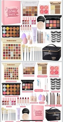 Schminkset für Frauen All In One Make Up Set mit Reisetasche Make Up Set