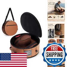 Marscamd Vegan Leather Hat Fits 4 Cowboy Or Wide-Brim Hats, Brown MD07501
