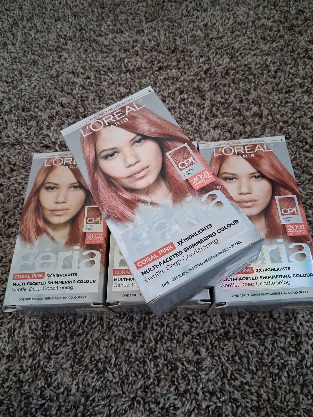 L'Or&eacute;al Feria Hair Dye CP1 Coral Pink - 4 Pack - New
