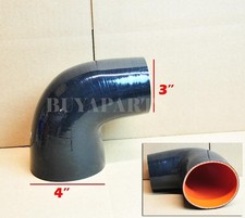 4-3 102mm-76mm 90 Degree Turbointakeintercooler Silicone Coupler Hose Black