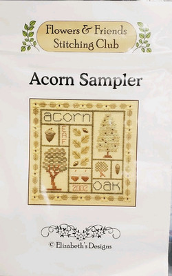 Elizabeth's Designs ACORN SAMPLER Kit-Friends & Flowers  w/4 Charms/Weeks Floss