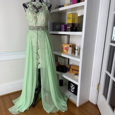 Sherri Hill 7403 prom pageant gown Fashion dress - Green/Pink size 4 Glam