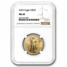 2026 1/2 oz American Gold Eagle MS-69 NGC 4194.14 per troy oz