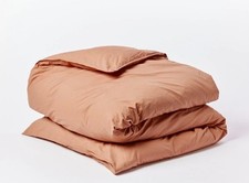 Coyuchi 100 GOTS Organic Crinkled Percale Duvet Cover, Ginger, King, MSRP 246