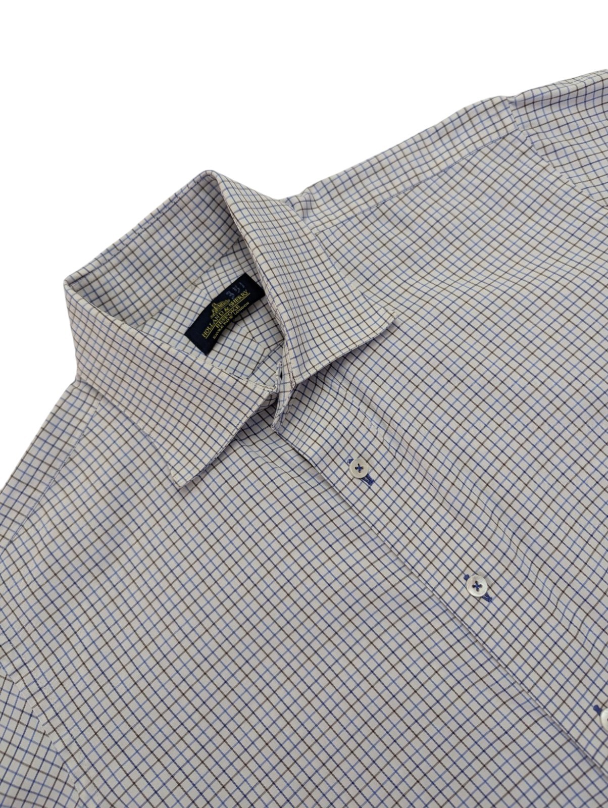 FILA Camicia elegante uomo su misura Holland & Sherry Savile Row London taglia XLlarge check