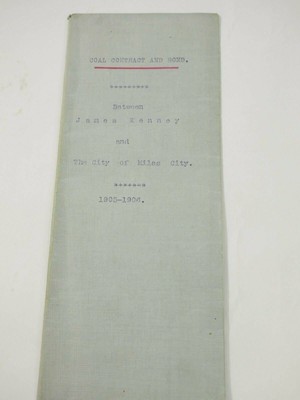 1905 Coal Contract and bond Between James Kenney and Miles City Montana