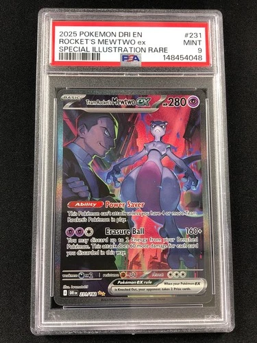 Pokemon 2025 Team Rocket's Mewtwo EX 231/182 PSA 9