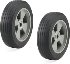 2 PCS 8 x 2.1 Inch Hand Truck Wheels, Flat Solid Rubber Replacement Tires for 5/