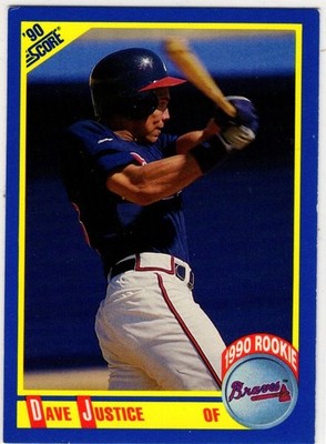 1990 Score Baseball Dave Justice No. 650 Atlanta Braves