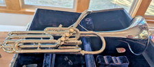 Elkhart Conn 90G Trombonium Upright 3 Valve Nickel Plated Trombone 1970s