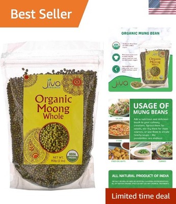 Jiva Organic Mung Bean - Mung Moong Beens Whole for Sprouting and Cooking - 2...