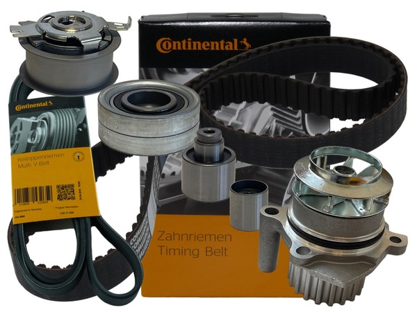 Conti Zahnriemen / Keilriemen + Rollensatz + Wapu VW Audi Seat Skoda 1.6 2.0 TDI-image