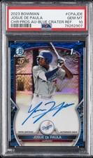 2023 BOWMAN CHROME PROSPECT AUTOS #CPAJDE JOSUE DE PAULA 107/150 PSA 10 AUTO