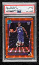 2021-22 Donruss Rated Rookie Holo Orange Laser Davion Mitchell PSA 10 GEM MT hd2