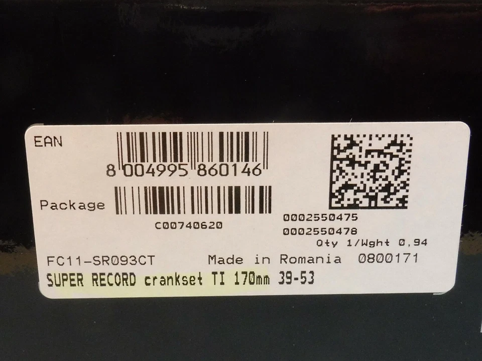 Campagnolo Super Record Ti. 11 Sp. 2011 - 170 mm 39,53 / Juego de platos para bicicleta NOS Foto 4 de 4