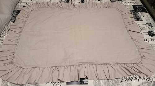 Bella Notte Linens, Delphine Royal Sham With Self Ruffles & Piping - Picture 2 of 3