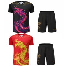 Li-Ning Men's Badminton set T-Shirts +Shorts Tennis clothes Sport Tops