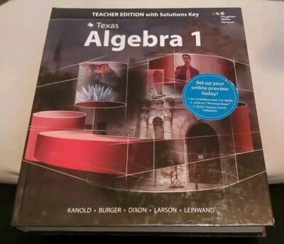 Algebra 1 Teacher Edition with Solutions Key - Texas Edition Textbook 2016 - NEW