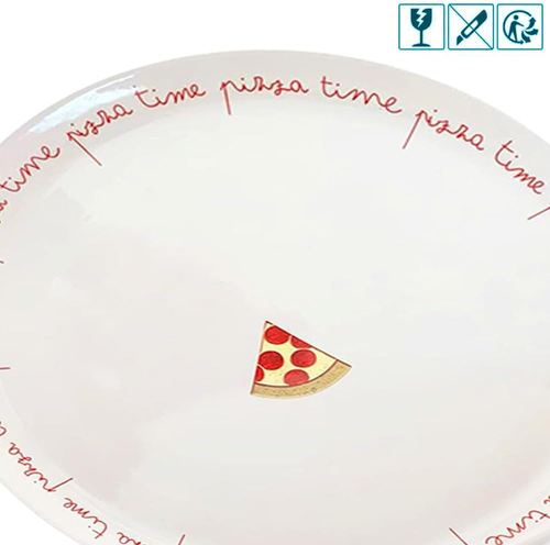 Set 6 Piatti Pizza Rotondi in Melamina, Diametro 33 Cm E Altezza 1,5 Cm, Piatto - Foto 4 di 12