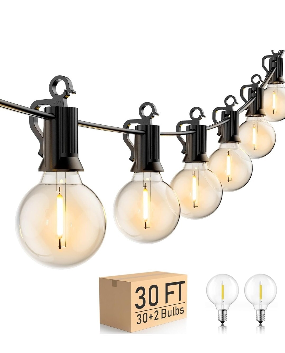 Outdoor Patio String Lights - 30 Ft with Shatterproof bulbs - Brightown