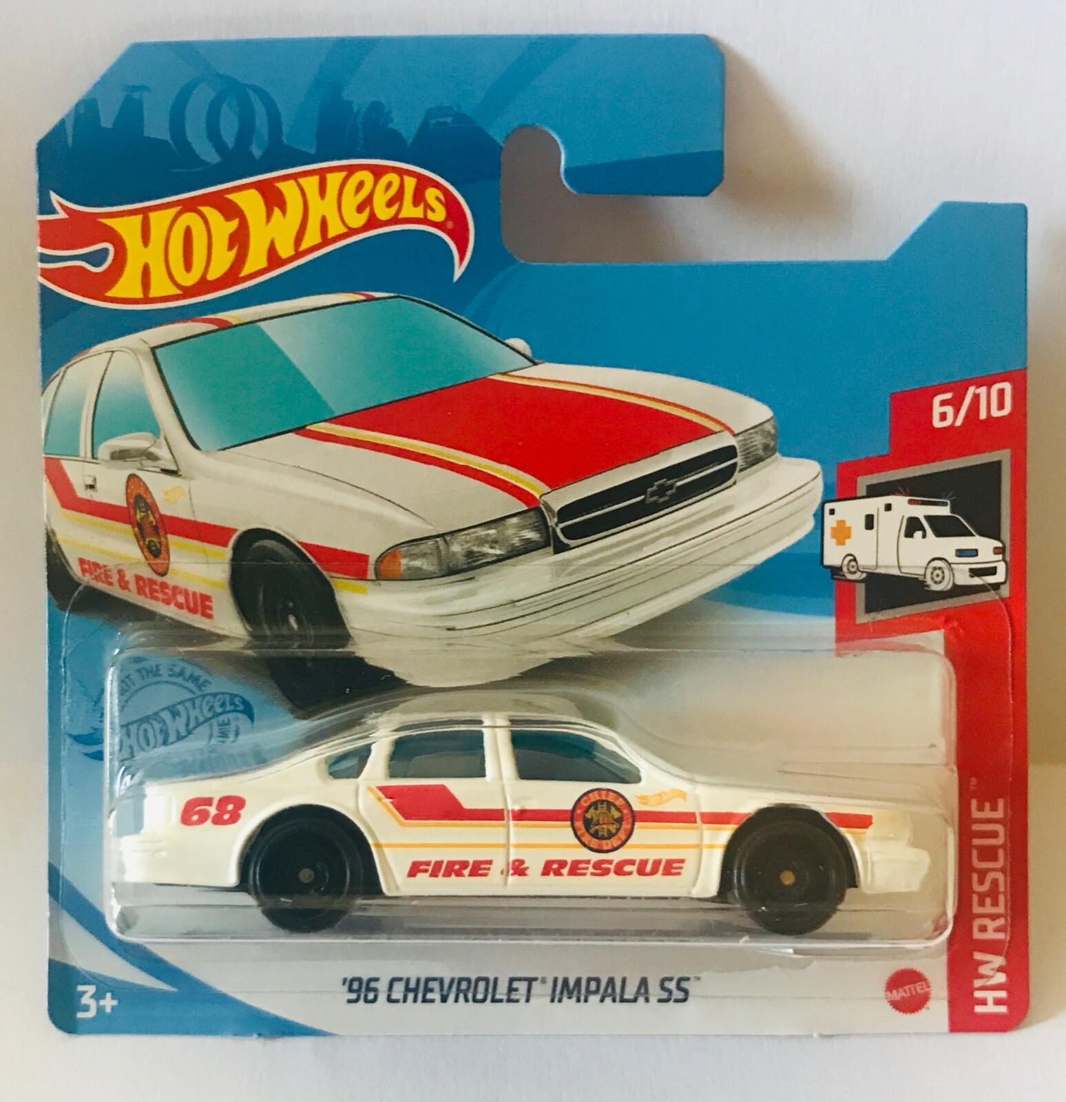 Chevrolet Impala SS 96 Fire HW Rescue 1996 Modellino Car Hot Wheels Pompieri