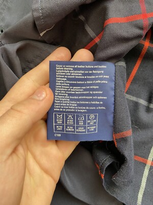 Burberrys Vintage Burberry Men's Navy Blue Check Trench Coat
