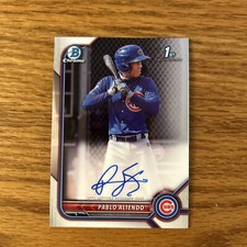 2022 Bowman Chrome Baseball Pablo Aliendo 1st Auto Chicago Cubs