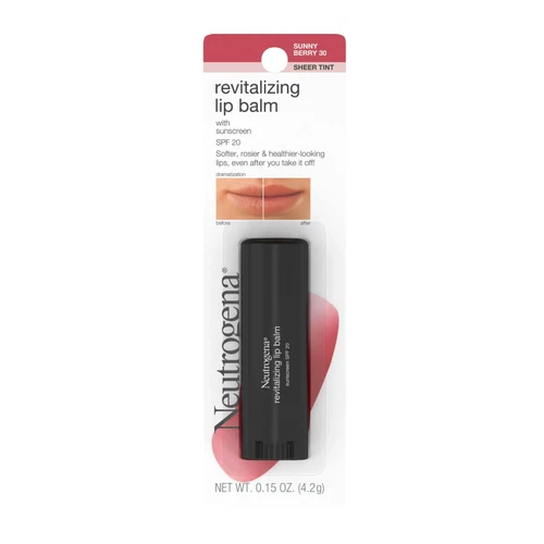 Neutrogena Revitalizing Tinted Lip Balm, SPF 20, Sunny Berry,.15 oz.. - Picture 1 of 4