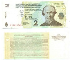 ARGENTINA EMERGENCY NOTE 2 PESOS LECOP 2001 REPLACEMENT OLIVERA-SCAL EC# 200R XF