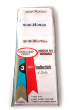 VTG White Handkerchief Monogram M Embroidered Set of 3 Hankies NOS No Ironing