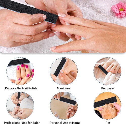 12 Pcs Professional Nail Files 60/60 Grit Nail Files for Acrylic Nails Gel Nails - Picture 5 of 6