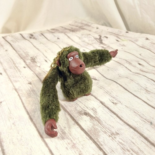 Llavero de Colección Kipling Monkey SVEN Piel Verde Oscuro Cara Marrón Chupador de Pulgar Taiwán 2" - Imagen 3 de 8