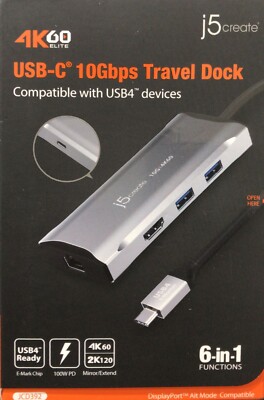 j5create - 4K60 Elite USB-C 10Gbps Travel Dock -(A2)