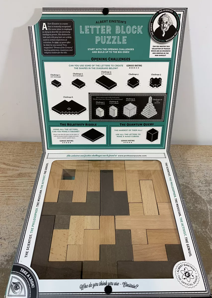 Letter Block Puzzle Albert Einstein # 3 Logic Game