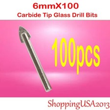 Carbide Tip Drill Bit Set tool hole saw Marble Mirror Glass Ceramic Tile 6mmX100