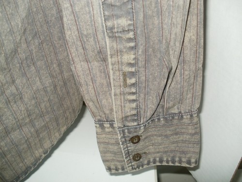 ROAR BUCKLE L/S braun gestreiftes Hemd mit Knöpfen bestickt Luxus Schriftzug - Large - Bild 7 von 10