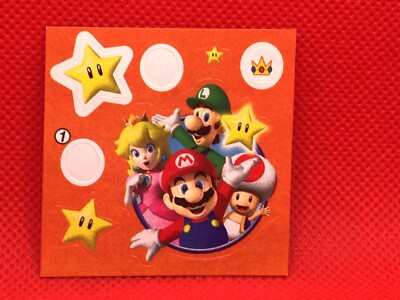 Peach Luige Toad SUPER MARIO 2INCH MINI STICKER 2014 McDonalds NINTENDO
