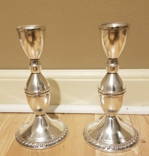 Pair of Duchin Creations Sterling Silver Candelabra 3 in 1 Combo Gadroon Border - Picture 2 of 11