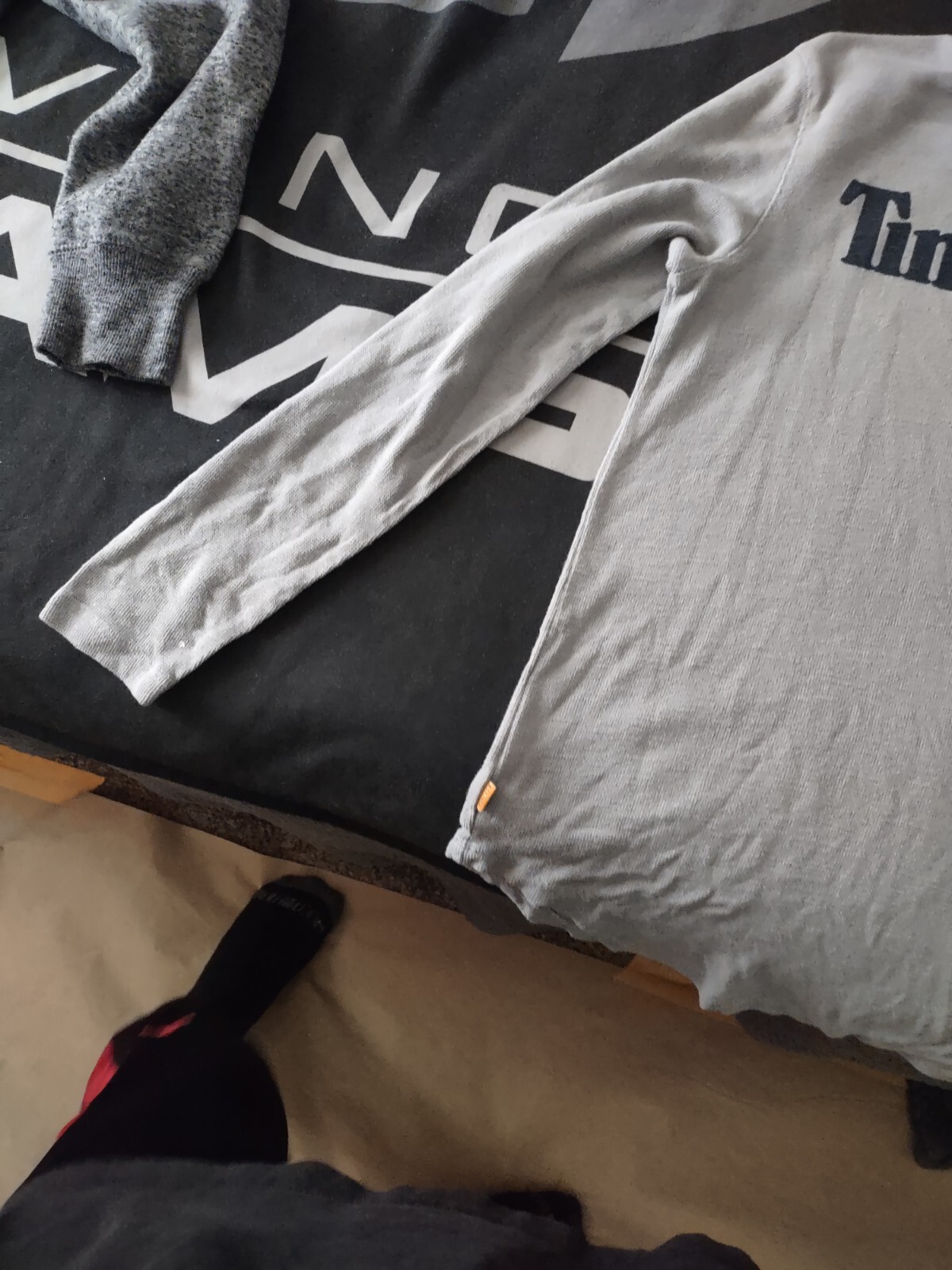 Timberland Grey Long Sleeve T-Shirt Small Slim Fit image 4