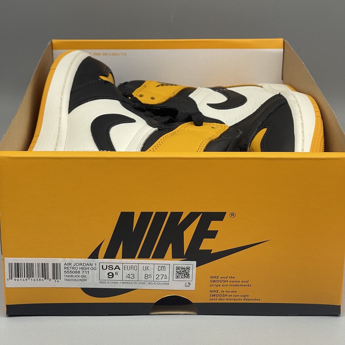 シューズ(男性用) NIKE AJ1 RETRO HIGH OG Taxi Yellow Toe s-l400.jpg