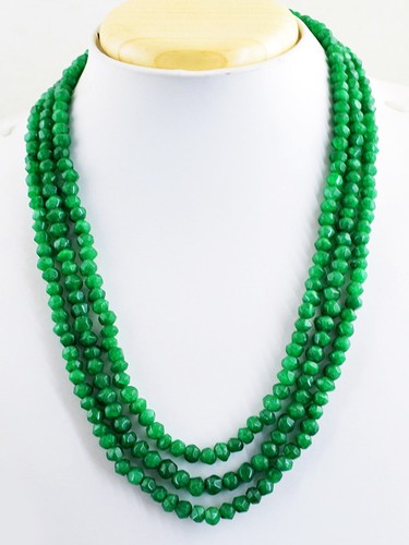 Earth Mined ENHANCED Ruby, Emerald & Sapphire Faceted Beads Necklace