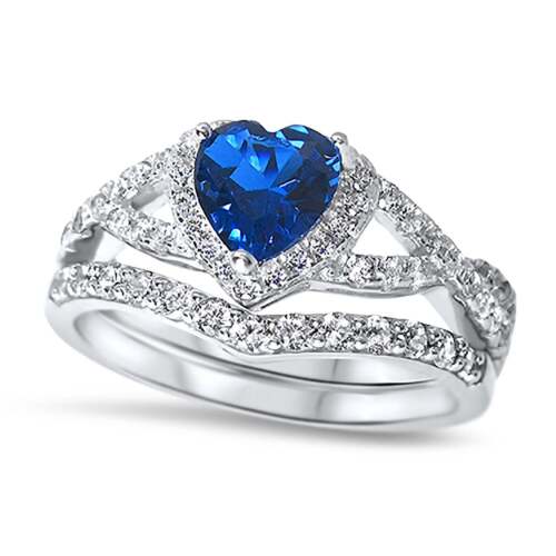 His and Her 3 Piece TRIO Wedding Ring Set - Picture 3 of 5