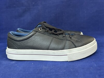TED BAKER UK BLACK LEATHER TRAINERS EXCELLENT