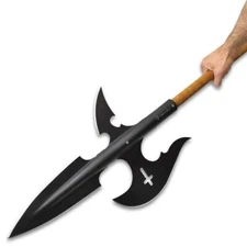 Honshu Halberd Spear- High Carbon Steel, Black Oxide Coating - Spear Head Only