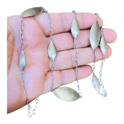 925 Sterlingsilber zweifarbig lang sortiert Blatt Station Kette Halskette 35''